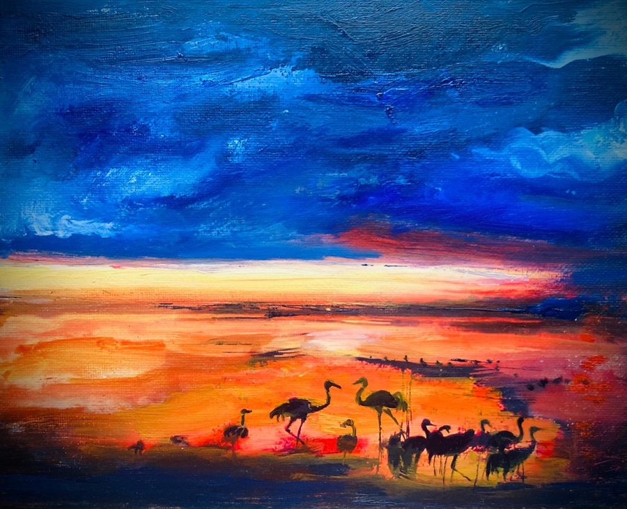 Óleo original Carlos Pardos. Exposición Naturaleza Viva