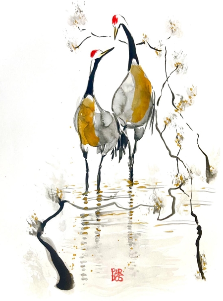 Acuarela original Carlos Pardos. Exposición Naturaleza Viva